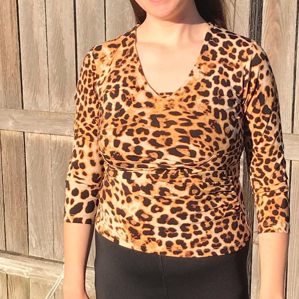 Anne Klein Leopard Print Ruched - Picture 13 of 14